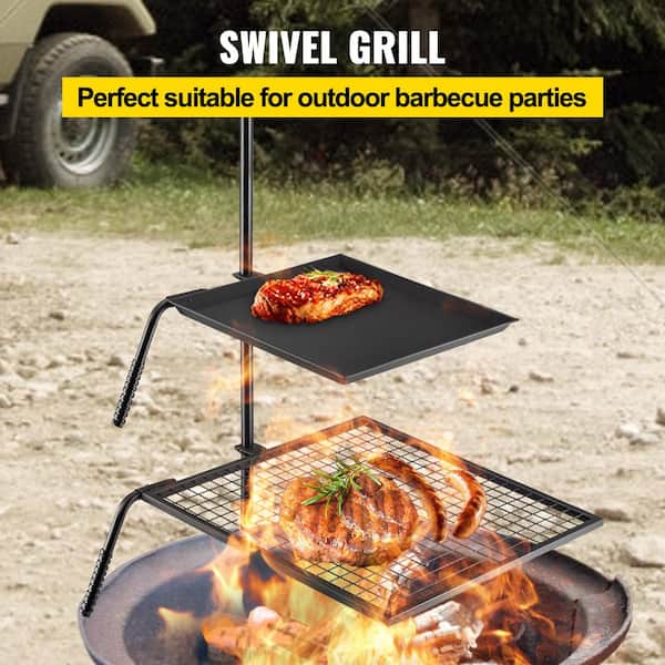 Height Adjustable Fire Pit Grill Grate, Open Fire Pit Grill Grate