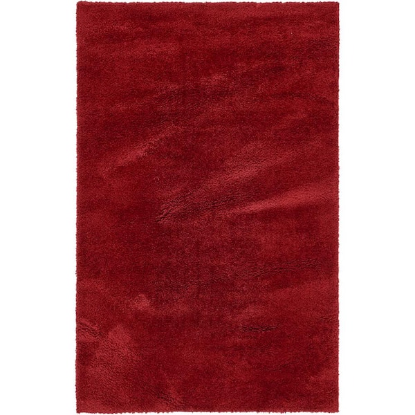 Unique Loom Studio Solid Shag Red 5' 0 x 8' 0 Area Rug