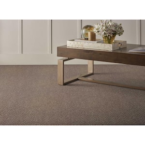 Embrace - Driftwood - Brown 13.2 ft. 42 oz. Wool Loop Installed Carpet