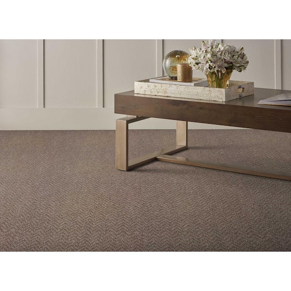 Embrace Driftwood Brown 13.2 ft. 42 oz. Wool Loop Carpet - Installation Required