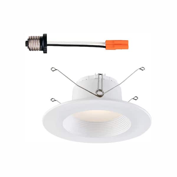 EnviroLite 5 in./6 in. 3500K Cool White Integrated LED Recessed CEC-T20  Baffle Trim in White EVL6733CWH35 - The Home Depot