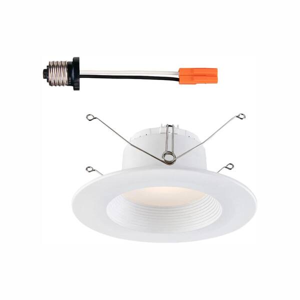 EnviroLite 5 in. / 6 in. White Integrated LED Recessed Can Light Baffle Trim 90 CRI, 3500K