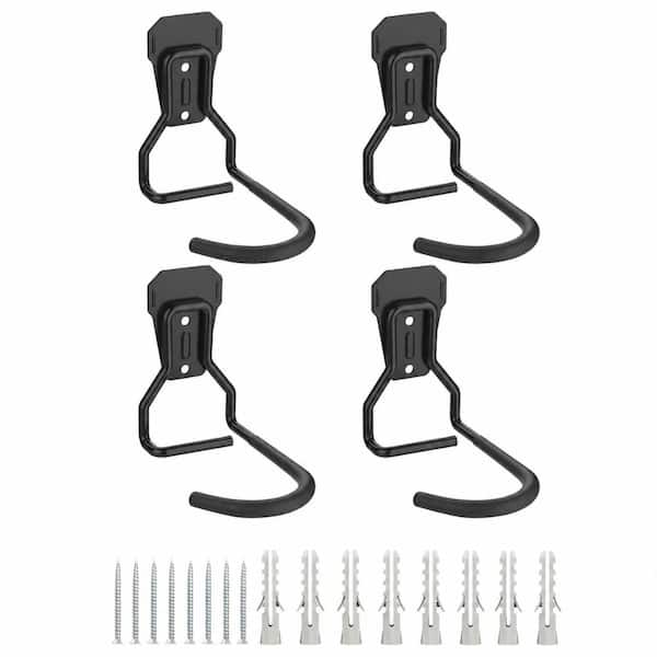 4-Pack Vertical Bike Wall Mount with Fixed Hook and Safety Lock, Heavy Duty Iron Brackets, Holds 77-99 lb