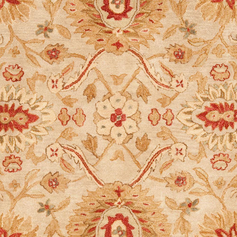 Beige Floral Handmade Tufted Wool 8' x 10' Rug