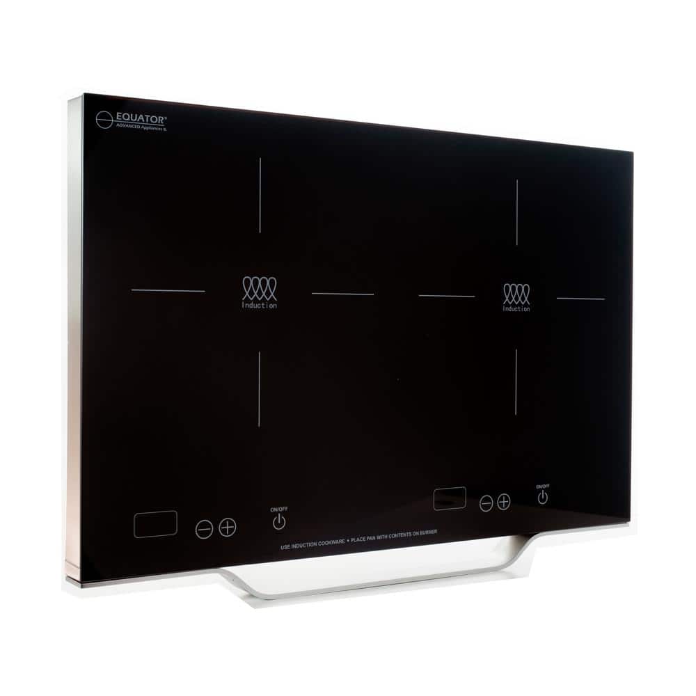 Black and Stainless Dual Burner Portable Induction Cooktop with Touch Control