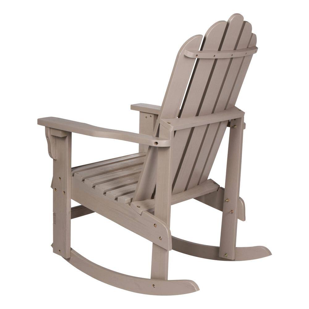 Gray Cedar Wood Adirondack Porch Rocker with Arms