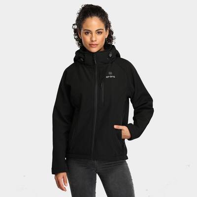 Women's Black 7.4-Volt Lithium-Ion Slim Fit Heated Jacket with One 5.2 Ah Battery Pack and Detachable Hood