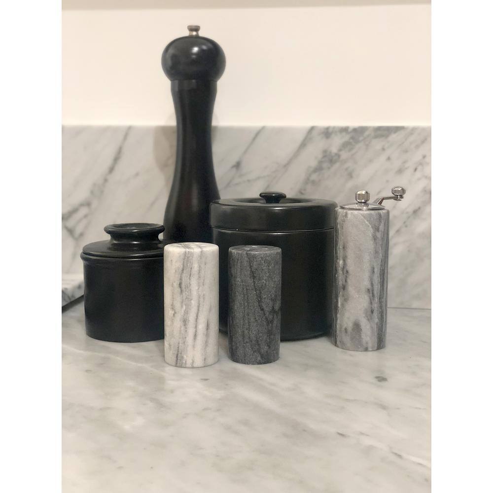 Black and White Marble Salt and Pepper Shaker Set