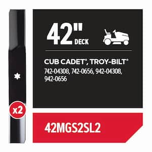 Riding Lawnmower Blades for 42 in. Deck, Fits Cub Cadet and Troy Bilt Riding Mowers, Set of 2 (42MGS2SL2)