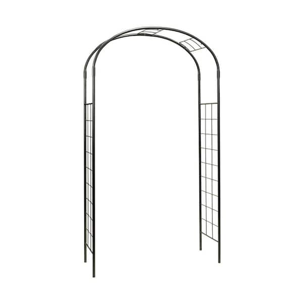 Elegant Handcrafted Monet Garden Arbor, 100 Inch Tall, Graphite Powder Coated Finish