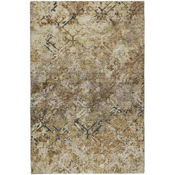 Dream Shag Premium Machine Washable Abstract ADS768 Beige 5 ft. x 7 ft. 6 in. Area Rug