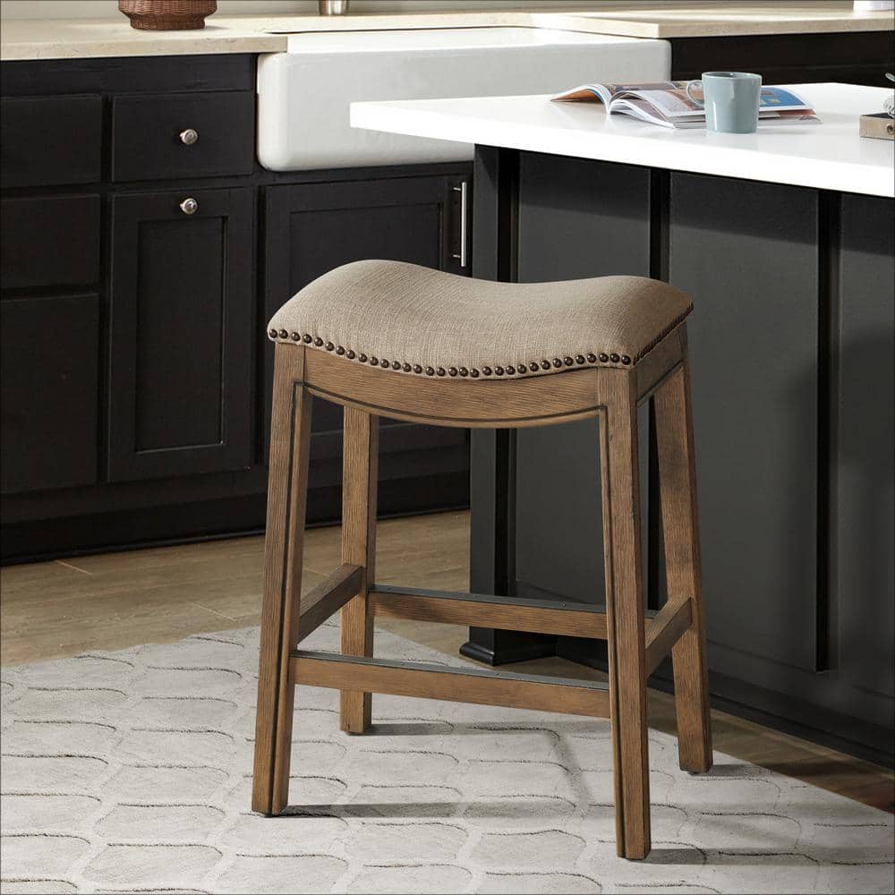 Williston 26 in. Rectangle Natural Backless Wood Counter Height Stool with 