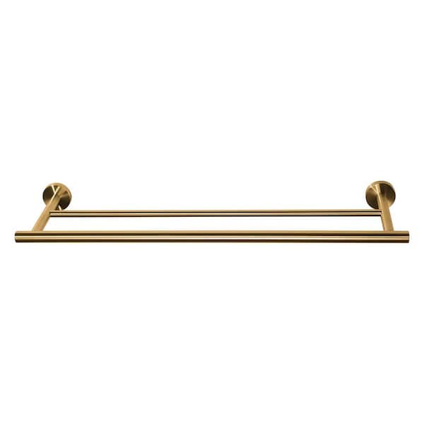 Round 24 in. Wall Mounted Single Towel Bar in Brushed Gold