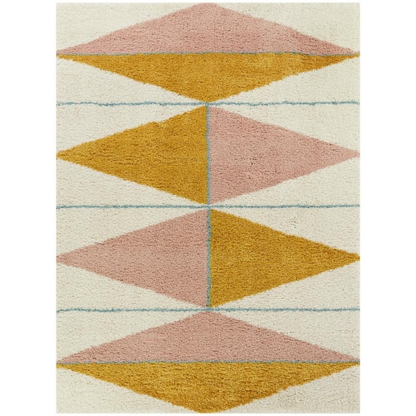 Levine Orange 9 ft. x 12 ft. Geometric Area Rug
