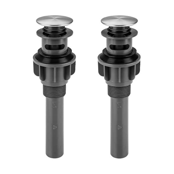 IVIGA Standard 1-1/4 in. Stainless Steel Bathroom Sink Pop Up Drain with Overflow in Brushed Nickel (2 Piece)