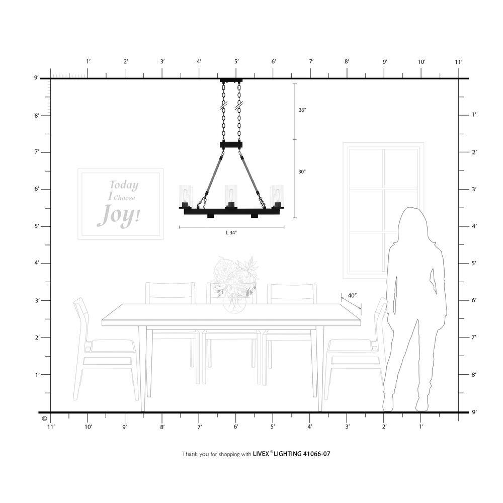Metuchen 8-Light Bronze Industrial Linear Chandelier with Clear Glass