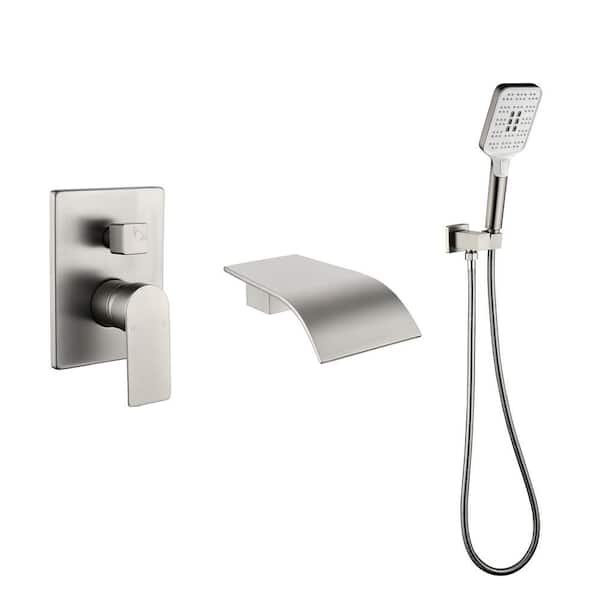 WANMAI Single-Handle Wall-Mount Roman Tub Faucet with Hand Shower 3 ...