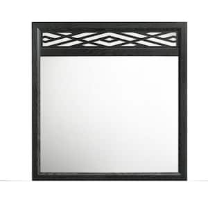 0.87 in. x 40.24 in. Rectangular Wooden Frame Black and Clear Dresser Mirror