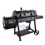 Longhorn Combo 3-Burner Charcoal/Gas Smoker and Grill in Black