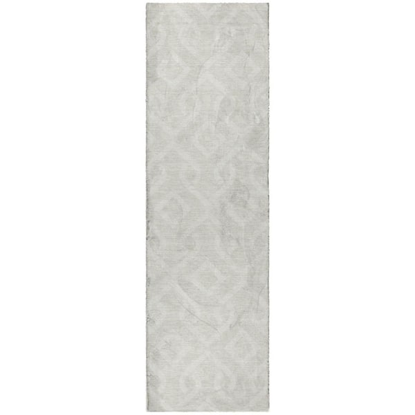 Dream Shag Premium Machine Washable Abstract ADS621 Ivory 2 ft. x 7 ft. Runner Rug
