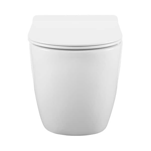 Swiss Madison St. Tropez Wall Hung Toilet Bowl 0.8/1.28 GPF Dual Flush Elongated in White