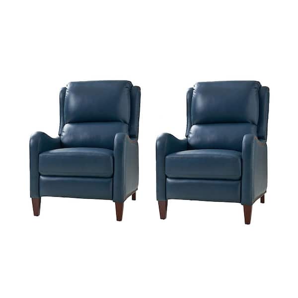JAYDEN CREATION Hyde Turquoise Leather Standard (No Motion) Manual Recliner (Set of 2)