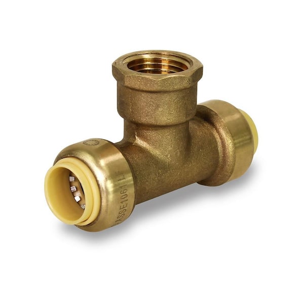PLUMBFLEX 1/2 in. Push to Connect Push x Female Tee Pipe Fitting for Pex, Copper and CPVC Piping