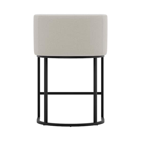 LUE BONA Jessica 26 in.Cream Gray Modern Counter Bar Stool