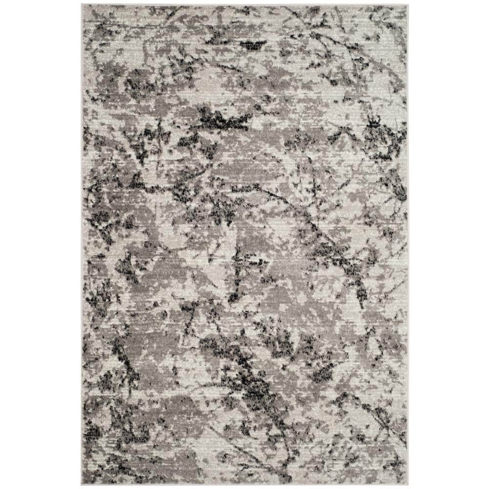 Skyler Gray Abstract 6' x 9' Synthetic Area Rug