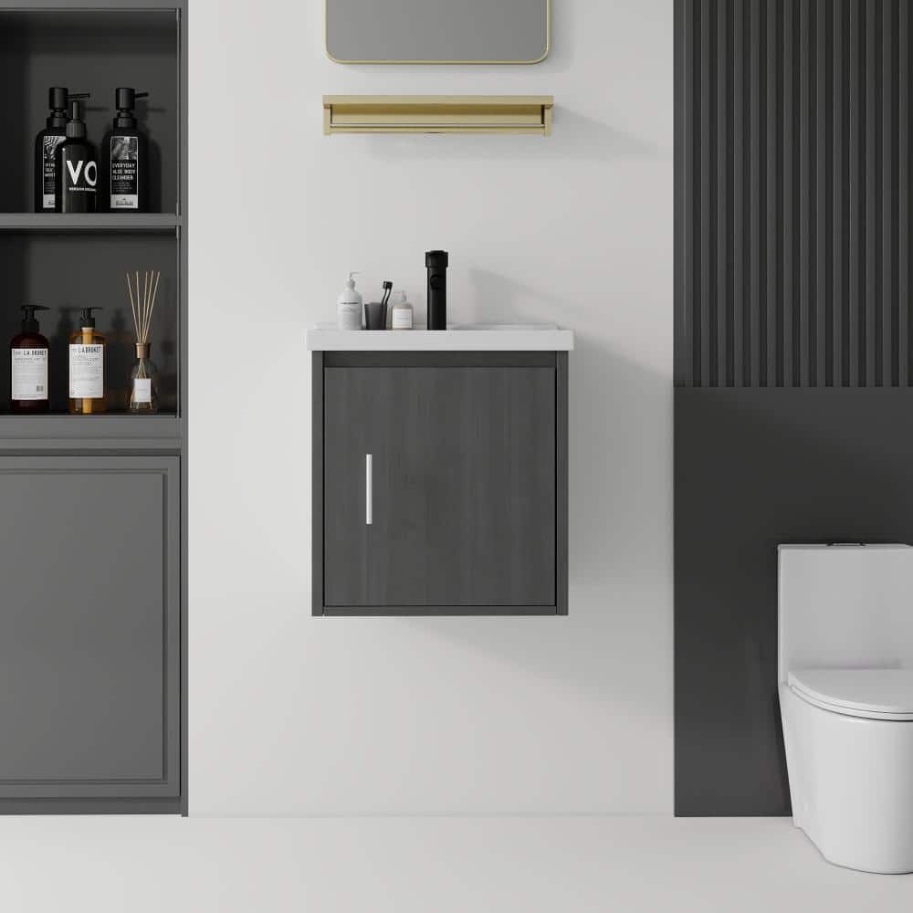 20 in.Grey Floating Bathroom Vanity with Ceramic Sink,Soft-Close Doors for Small Bathrooms price history on PriceWatchPro