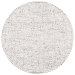 Abstract Red/Ivory 6 ft. x 6 ft. Multicolored Marle Round Area Rug
