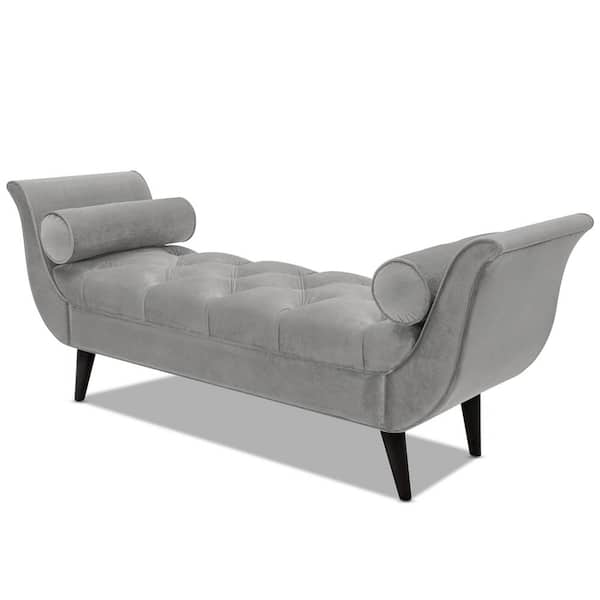 Jennifer Taylor Alma Opal Grey Tufted Entryway Bench