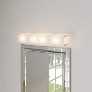 Channel Glass Collection 4-Light White White Glass Traditional Bath Vanity Light
