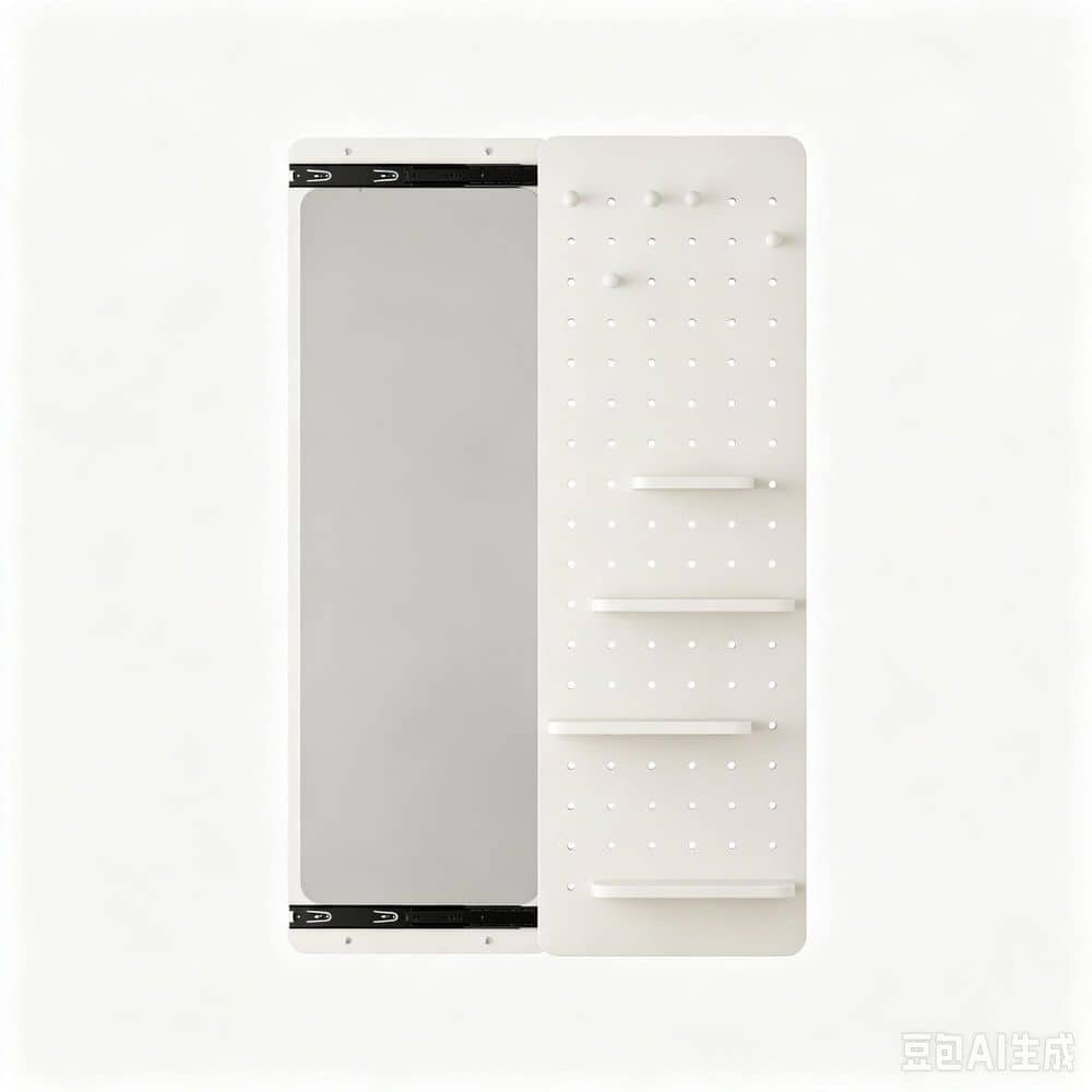 White 30.5 in W x 47.6 in. H Space-Saving Multi-Functional Design Panel Wall-Mounted Full-Length Mirror