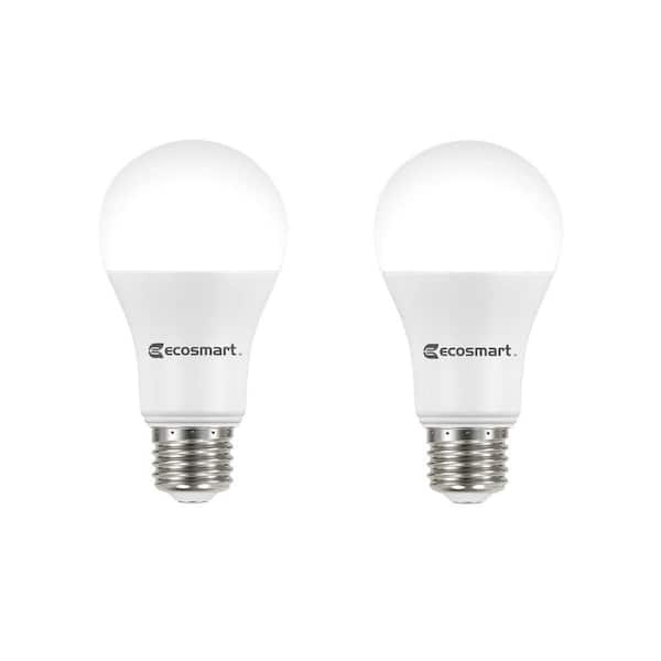 EcoSmart 100-Watt Equivalent A19 Dimmable Energy Star LED Light Bulb Daylight (2-Pack)