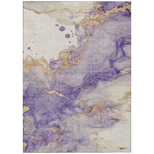 Chantille Machine Washable Indoor/Outdoor Abstract ACN2110 Purple 5 ft. x 7 ft. 6 in. Area Rug