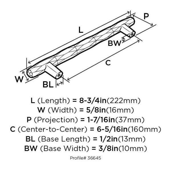 Satin Nickel 6-5/16" Modern Bar Cabinet Pull