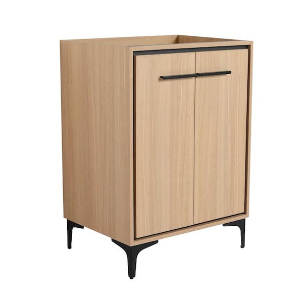 23.43 in. W x 17.91 in. D x 33.07 in. H Engineered Wood Oak Bath Vanity Cabinet without Top with 2 Soft Closing Doors