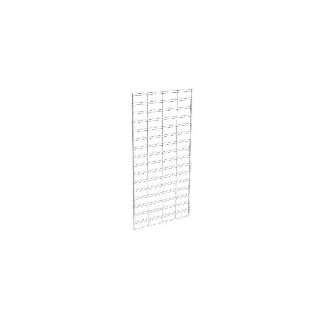 48 in. H x 24 in. W White Metal Slatgrid Wall Panel Set (3-Pack)
