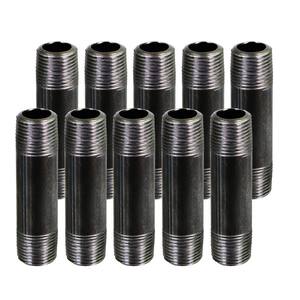 Black Steel Pipe, 3/8 in. x 5-1/2 in. Nipple Fitting (Pack of 10)