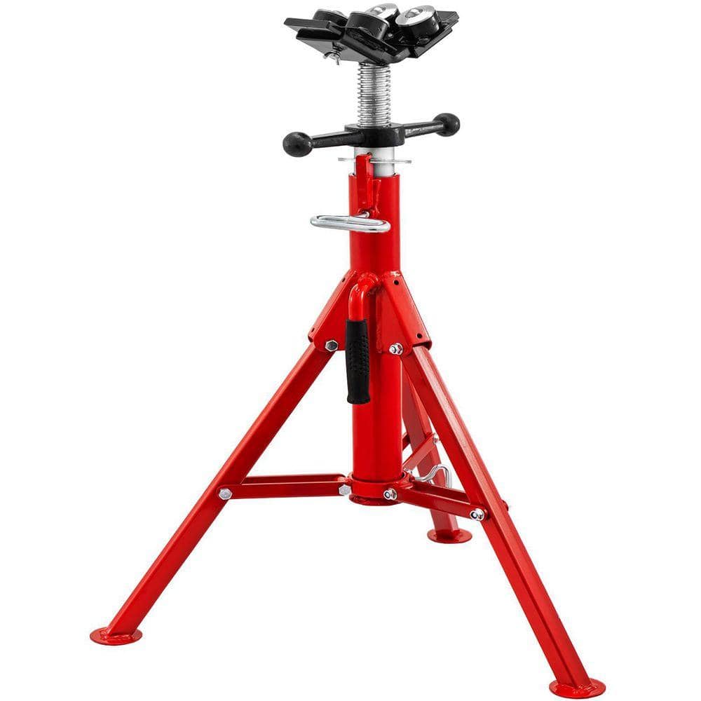 VEVOR Pipe Stand 1500 lbs. Load Welding Stand 28 in. to 52 in. Height with 4-Ball Transfer V-Head for 107A-Type Pipe (y1dnKxrWj14vgXK)