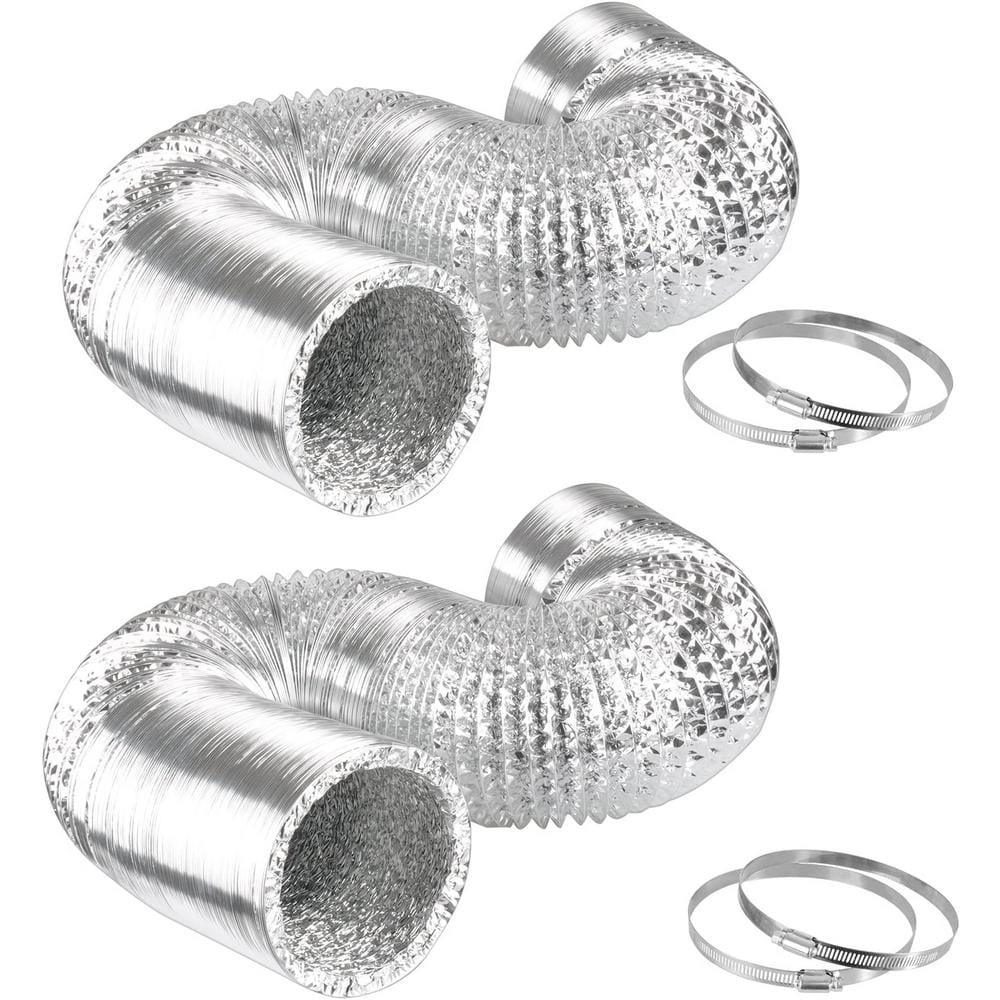 iPower 4 in. 8 ft. NonInsulated Flex Air Aluminum Ducting Dryer Vent