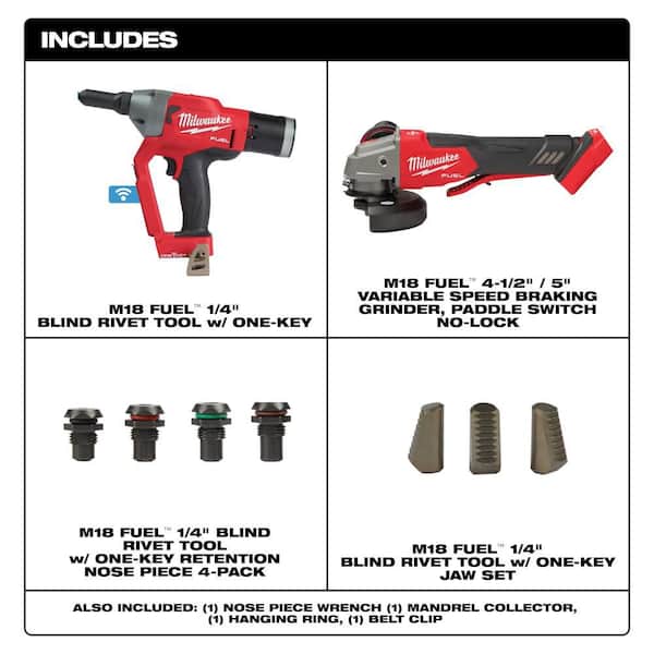 M18 FUEL ONE-KEY 18-Volt Lith-Ion Cordless Rivet Tool w/ Variable Speed & Paddle Switch