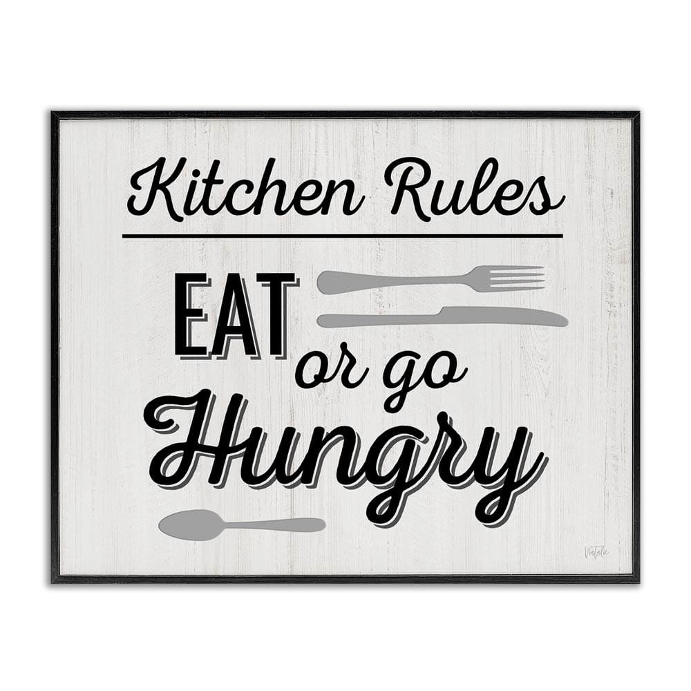 Kitchen Rules or Go Hungry by Natalie Carpentieri Black Framed Food Giclee Art Print 24 in. x 30 in. price history on PriceWatchPro