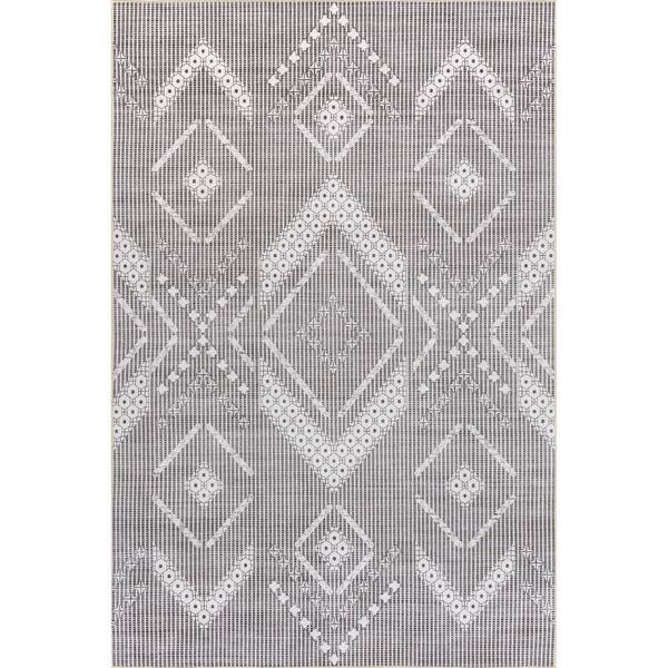 nuLOOM Carlita Machine Washable Light Gray 8 ft. x 10 ft. Tribal Indoor