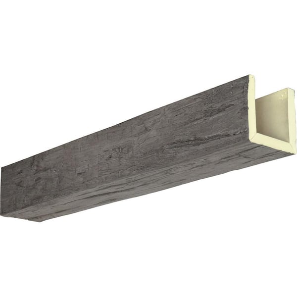 Ekena Millwork 6 in. x 10 in. x 20 ft. 3-Sided (U-Beam) Hand Hewn Burnished Honey Dew Faux Wood Ceiling Beam