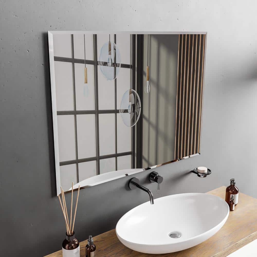 Elegant 36x48 Beveled Edge Frameless Rectangular Wall Mirror