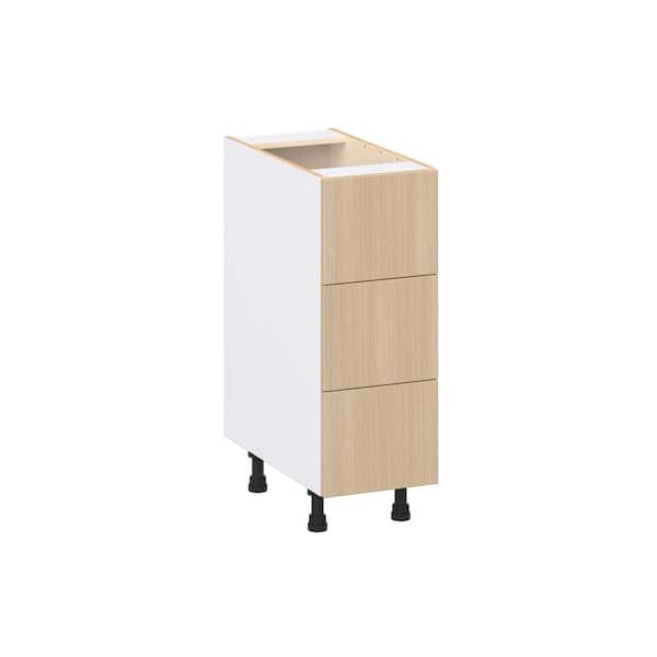 Timberline Mojavi Oak Slab Assembled Base Kitchen Cabinet with Three 10"-Drawers (12 in. W x 34.5 in. H x 24 in. D)