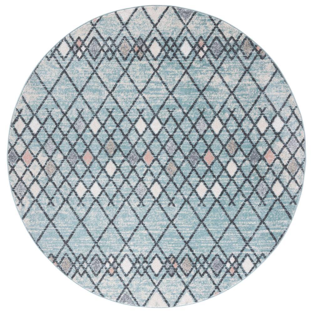 Amsterdam Light Blue/Ivory 7 ft. x 7 ft. Geometric;Trellis Round Area Rug price history on PriceWatchPro