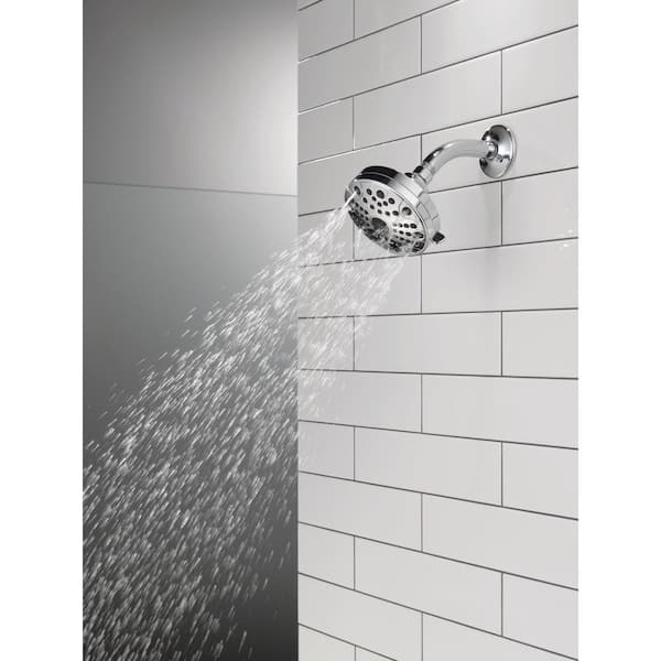 5-Spray Patterns 1.5 GPM 4.31 in. Wall Mount Fixed Shower Head in Chrome